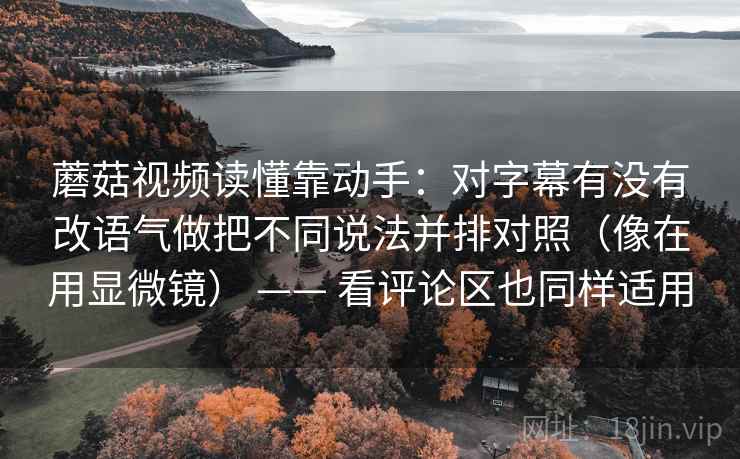 蘑菇视频读懂靠动手：对字幕有没有改语气做把不同说法并排对照（像在用显微镜） —— 看评论区也同样适用